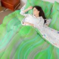 thumbnail image 4 of Castle Fairy Gradient Stripes Bedding Comforter Set,Watercolor Lines King Bedding Sets, 4 of 8