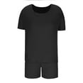 thumbnail image 4 of Annhoo Womens Lounge Sets Summer 2 Piece Knitted Clothes Short Sleeve Crewneck Tops and Shorts Loose Loungewear, 4 of 6