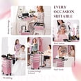 thumbnail image 6 of Professional 4 in 1 Rolling Makeup Case Large Cosmetic Trolley Salon Barber Box Traveling Cart Trunk, 6 of 7