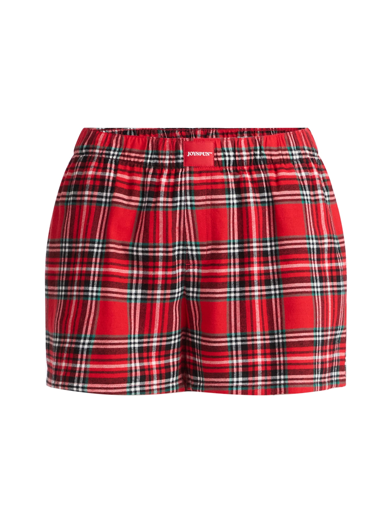 Joyspun Women's Flannel Pajama Boxer Shorts, 3'' Inseam, Sizes XS-3X