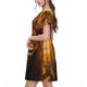 thumbnail image 2 of Disketp Sunset Sunflower Cow A para Vestido de Manga Corta para Mujeres, Vestidos de Verano para Mujeres, Casual y Holgado para la Playa, 2 of 6