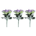 thumbnail image 1 of Ramo de flores artificiales, arreglo de flores falsas, decoración para valla de jardín al aire libre para el hogar, color morado, 1 of 8