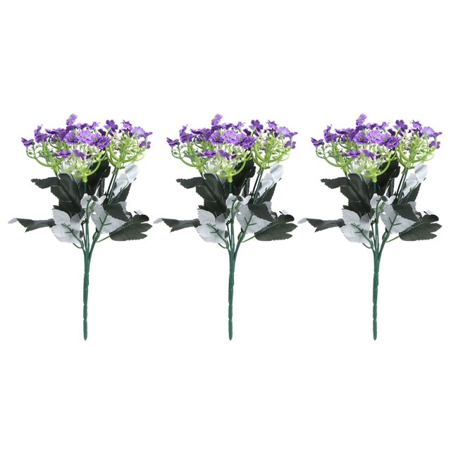 Ramo de flores artificiales, arreglo de flores falsas, decoración para valla de jardín al aire libre para el hogar, color morado