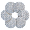 thumbnail image 2 of 6 Pcs Drink Coasters with Holder 3.94in Woven Coasters for Drinks Blue Elegant Geometric Design Coaster Set for Protection Table, 2 of 7