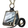 thumbnail image 3 of Compatible Samsung Galaxy Z Flip 6 Case with Crossbody Strap Lanyard Ring Kickstand PU Leather Cover Built in Small Screen Protector Full Coverage Phone Case for ZFlip 6 (Black, Z Flip 6 2024), 3 of 6