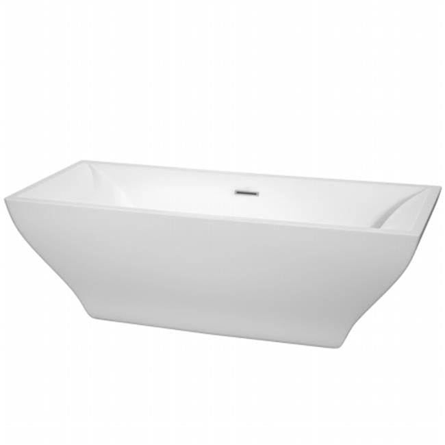 Maryam 71'' White Acrylic Freestanding Soaking Bathtub
