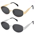 thumbnail image 1 of Gafas de Sol Retro Ovaladas DIMENSIP Doradas de Metal para Hombre y Mujer, 1 of 5