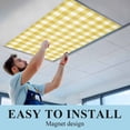 thumbnail image 6 of Yellow Gradient Fluorescent Light Covers, Farm Plaid Buffalo Checkered Gingham Magnetic Light Covers for Ceiling Lights, Fluorescent Ceiling Shade Filters for Classroom Bedroom Office 4x2Ft x 1PCS, 6 of 8