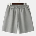 thumbnail image 4 of WREESH Men's Linen Shorts Casual Solid Summer with Pockets Drawstring Middle Waist Sport Short Pants Gray, 4 of 5