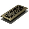 Decor Grates 4" x 10" Scroll Design Antique Brass Finish Steel Plated Floor Register