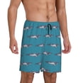 thumbnail image 2 of Balery Cartoon Whale Pantalones cortos de pijama de punto de algodón para hombre con cinturilla y bolsillos-3X-Large, 2 of 6