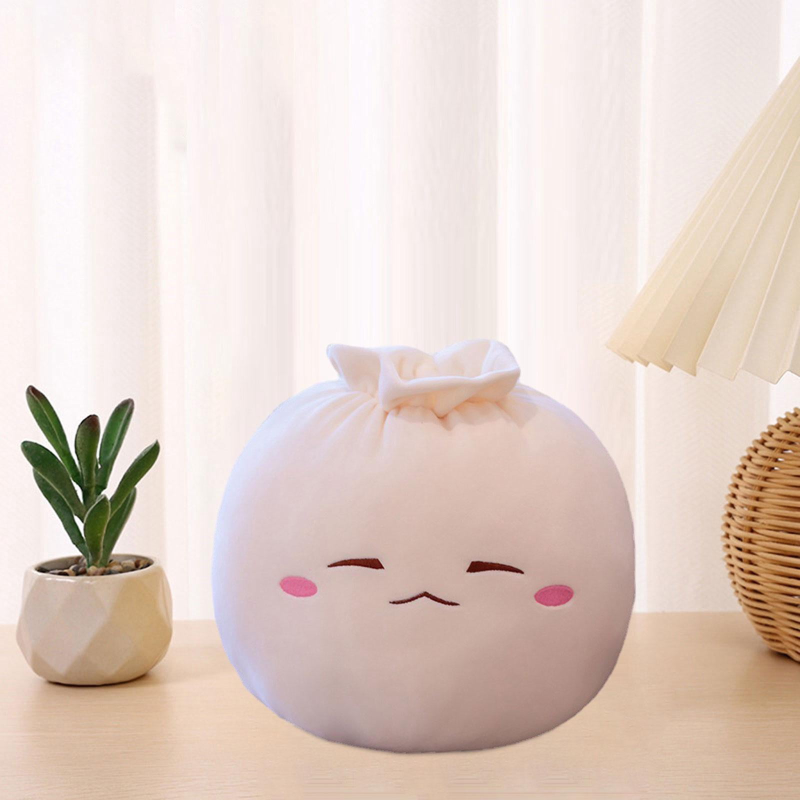 TISHITA Stuffed Plush Dumpling Plush Pillow Baozi Cute Expression Comfortable Stuffed Throw Pillow for Car Bedroom A