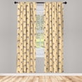 thumbnail image 3 of Ambesonne Bird Curtains, Funny Pelicans Illustration, Pair of 28"x84", Pale Peach Cocoa, 3 of 5