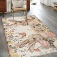 thumbnail image 2 of Easter Rabbits Area Rugs 3'x5', Washable Small Throw Rugs for Living Room Bedroom, Spring Flowers Butterfly Bunny Plants Beige Indoor Outdoor Rug Non-Slip Low Pile Carpet Runner Reversible Floor Mats, 2 of 8