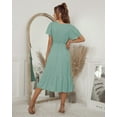 thumbnail image 2 of Eyelet Detail Tassel Tie V Neck Ruffle Hem Dress Knee Length, 2 of 3