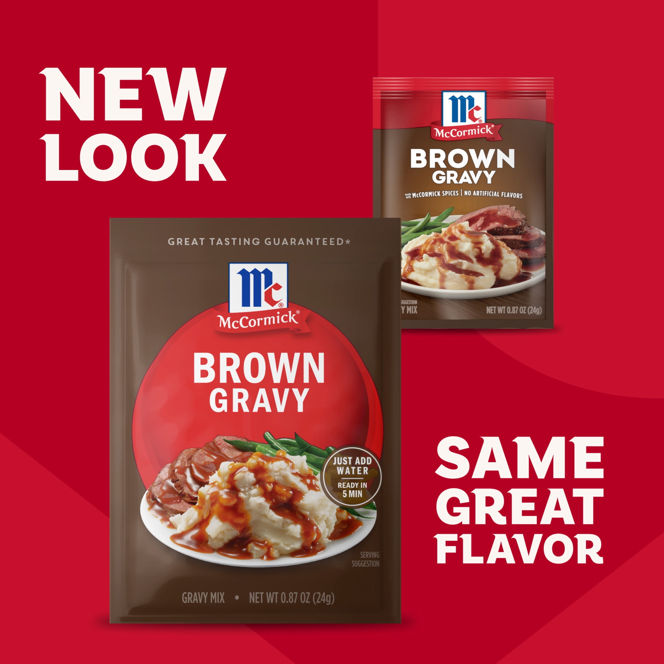 (24 pack) McCormick Brown Gravy Mix, 0.87 oz Packet