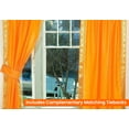 thumbnail image 2 of Rod Pocket Sheer Sari Curtains 43" W x 36" L matching tiebacks- Handcrafted Pumpkin Indian Drapes Unlined for light & airy ambience Perfect for Living/Bedroom/Dining Room Sold in Pairs, 2 of 5