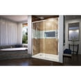 thumbnail image 2 of DreamLine Flex 30 in. D x 60 in. W x 74 3/4 in. H Semi-Frameless Pivot Shower Door in Chrome with Left Drain Biscuit Base Kit, 2 of 13