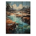 thumbnail image 3 of Designart "Geyser Erupting Azure Collage I" Landscape & Nature Print on Natural Pine Wood, 3 of 5