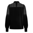 thumbnail image 3 of HongQid Women Patchwork Velvet Tops Mock Neck Puff Long Sleeve Spring Fall Vintage Dressy Blouse, 3 of 7