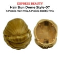 thumbnail image 5 of Express Beauty Synthetic Chignon Hair Piece Updo Braided Hair Bun Dome Wig Clip In Hair Buns Extensions for Women with 10pcs Hair Buddy Pins - (Hair Bun Dome Style 7) (1B/33 Off Black / Dark Auburn), 5 of 5