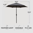thumbnail image 3 of Four Seasons Courtyard Parasol de Marché Tuscany avec Manivelle et Inclinaison, Gris, 3 of 5