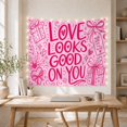 thumbnail image 5 of Love Looks Good on You Among Gifts and Hearts, Romantic Illustration for Couples, Love Quote Wall Art, Valentine'S Day Gift, Tapestry Wall Hanging for Bedroom and Living Room, 5 of 7