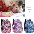 thumbnail image 3 of LAICAIW Geometric-Print Backpack and Lunch-Bag Set for Girls School Elementary Bookbags, 3Pcs Primary School Bag Backpack with Lunch Kit, 3 of 7