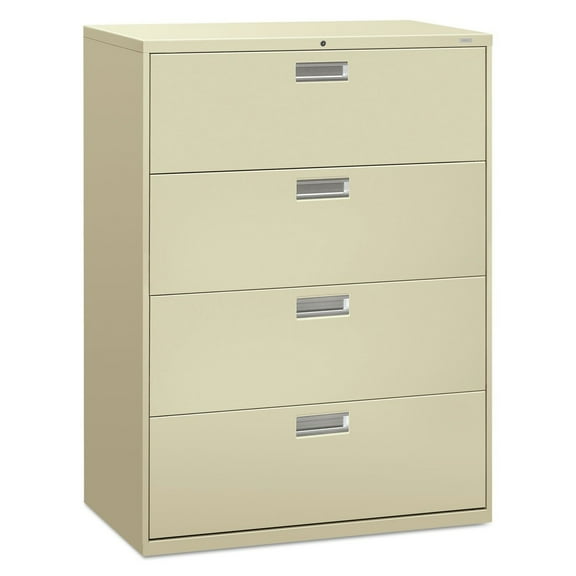 HON 4 Drawers Lateral Lockable Filing Cabinet, Putty