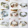thumbnail image 3 of Flower Crowns for Women,Adjustable Headband Floral Flowers,Handmade Lady Girls Flower Hairband Bridal Garland Headdress Hairs Accessories for Party Wedding Festival Decor(7.48in), 3 of 7