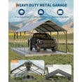 thumbnail image 3 of Studyset 11 ft x20 ft x9 ft Vertical Roof Metal Carport, Heavy Duty Steel Car Ports for All-Weather, for Full-Size Pickup Trucks, Boats, and Tractors, 3 of 6