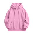 thumbnail image 4 of Norvella Womens Hidden Zipper Pocket Hoodies Long Sleeve Hooded Sweatshirt Drawstring Kangaroo Pocket Banded Relaxed Fit Casual Pullover Top, 4 of 4
