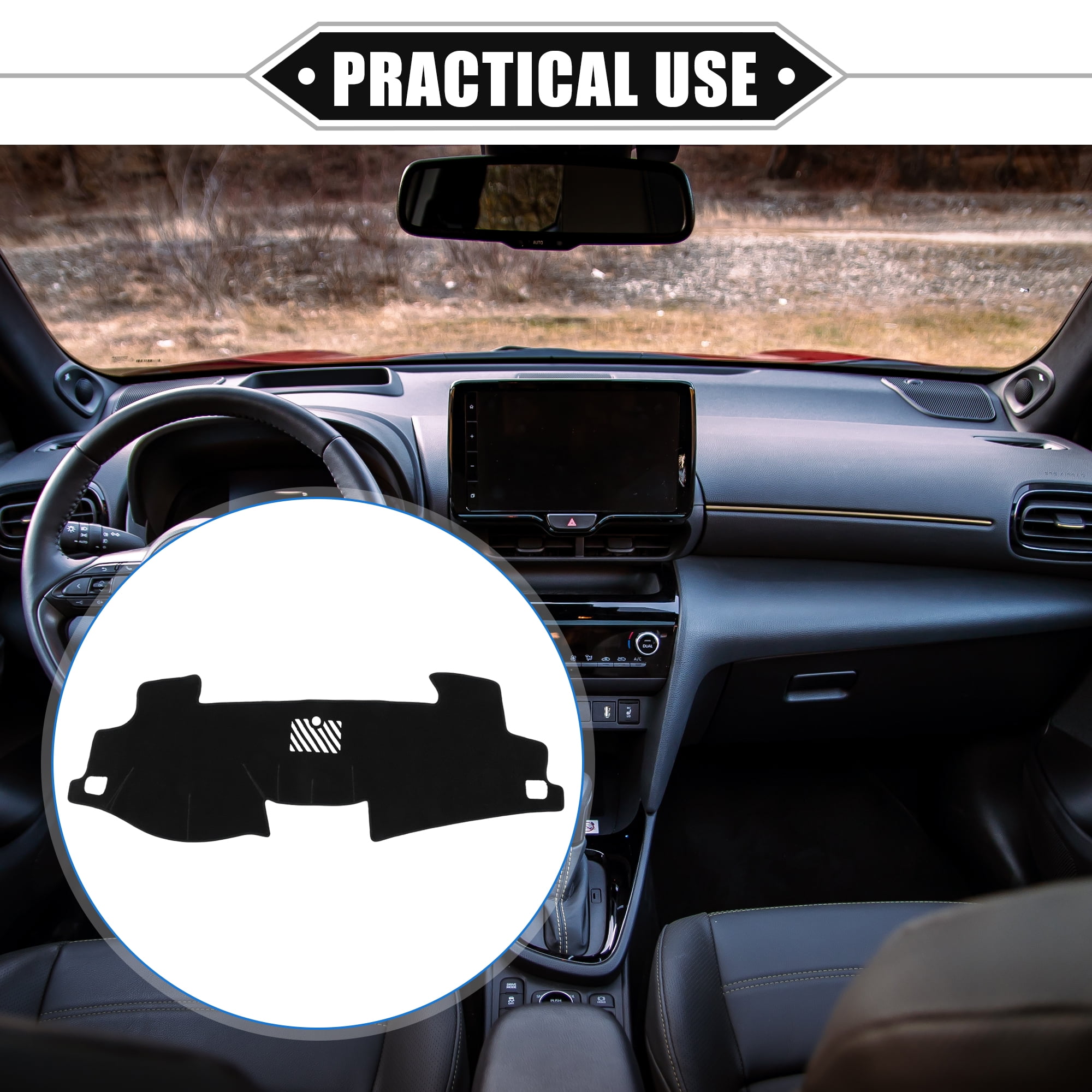 Unique Bargains Car Dashboard Cover Non-slip Polyester Dash Board Protector Cover Mat for Toyota Camry 2012-2017, Black