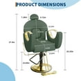 thumbnail image 3 of Gaderth Chaise de Barbier, Chaise de Salon Inclinable pour Coiffeur, Chaise Pivotante à 360°, Chaise de Coiffeur avec Pompe Hydraulique, Repose-Pieds, Appui-Tête Réglable et Dossier Inclinable, Fauteuil de Spa pour Spa à Domicile Shampooing, 3 of 8