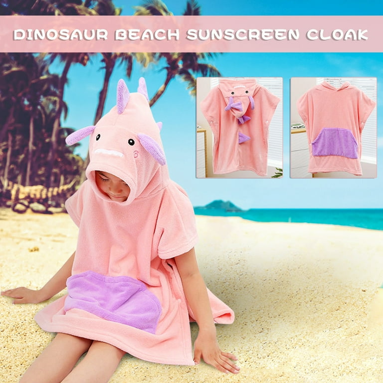 KIHOUT Reduce Dinosaur Hooded Beach Towel For Kids Coral Velvet Soft Beach Towel Bath Towel Sweat Absorption Quick Drying 3 12 Year Walmart