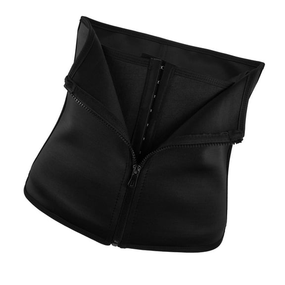 Vocoste PurpleWaist Trimmer Zippered Belt Tummy Tuck Belts Neoprene Waist Sweat Band Black Size M