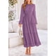 thumbnail image 3 of Vestido largo PRETTYGARDEN para mujer, elegante, con lunares suizos, color morado, 3 of 9