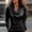 A1-Black, variant on Silk Blouse for Women Cowl Neck Long Sleeve Shirts for Women Elegant Satin Ruched Front Draped Blouses Business Professional Tops Work Clothes Blue 2XL