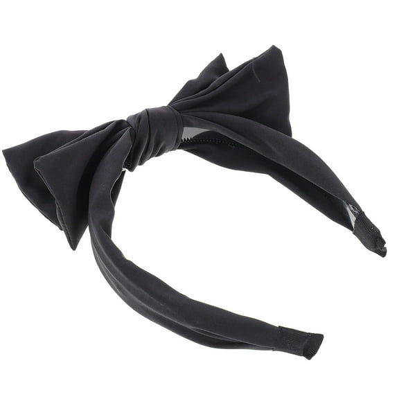 MERRYHAPY Women’s Wide Band Hair Headband with Large Bow Black Cloth Hair Accessory for Girls and Women 1 Piece