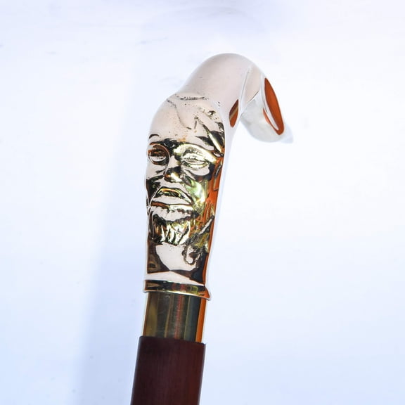 Decorative Victorian Canes and Walking Sticks for Men & Women - 36" Brown Ebony Brass Handle Unisex Derby Foldable Cane | Hind Handicrafts (36 inch, Balvin)