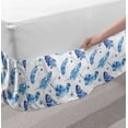 thumbnail image 2 of Feather Bed Skirt, Watercolor Quill Design with Splashes and Stains Brush Strokes Effect, Elastic Bedskirt Dust Ruffle Wrap Around for Bedding Decor, 4 Sizes, Pale Blue and White, by Ambesonne, 2 of 2