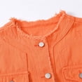 thumbnail image 3 of Admvng Women's Denim Sleeveless Vest Button Down Multi Pocket Cropped Casual Layering Jean Jacket, 3 of 8