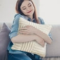 thumbnail image 4 of Fnyoxu Striped Pillow Cover 17x17 Inch - Breathable Solid Color Cushion Case with Concealed Zipper, Anti-Shrinkage Polyester (Pillow Core Not Included), 4 of 6