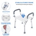 thumbnail image 2 of Shower Chair Tub Transfer Bench, Bathtub Bench Chair Seat with 6-Level Height, Detachable Armrest and Stable Rubber Suction Cup Feet, 330lbs Load, 2 of 9