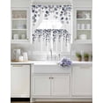 thumbnail image 3 of Watercolor Leaves Swag Kitchen Curtains Sets for Windows 24 Inch Length, Simple Rustic Spring Botanical Vines Short Window Curtain Panels Swags Valances and Tiers 3 Piece Set for Cafe/Dining Room, 3 of 5
