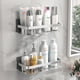 thumbnail image 2 of Estante de almacenamiento para baño, cesta de red de almacenamiento de aluminio sin perforaciones, colgante de hardware para baño, estante de almacenamiento autoadhesivo para baño, 2 of 5