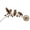 Khaki Robin Garden Stake, variant on Rustic Metal Garden Stake with 3 Robin Birds & Dandelion Pattern, Weatherproof Blue Bird Yard Art Lawn Ornament, Memorial Tribute Decor for Patio, Flower Bed, Backyard Outdoor Landscaping