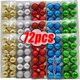 thumbnail image 2 of 24/72 piezas de mini bolas de árbol de Navidad galvanizadas, colgantes para árbol de Navidad, juego de decoración colgante, suministros para adornos para fiestas y festivales, 2 of 5