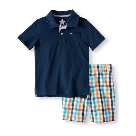 365 Kids from Garanimals Polo Shirt & Woven Shorts, 2-Piece Outfit Set (Little Boys & Big Boys)