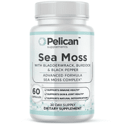 Pelican Sea Moss Complex – Advanced Mineral & Wellness Support – with Bladderwrack, Burdock & Black Pepper – 60 Capsules